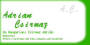 adrian csirmaz business card